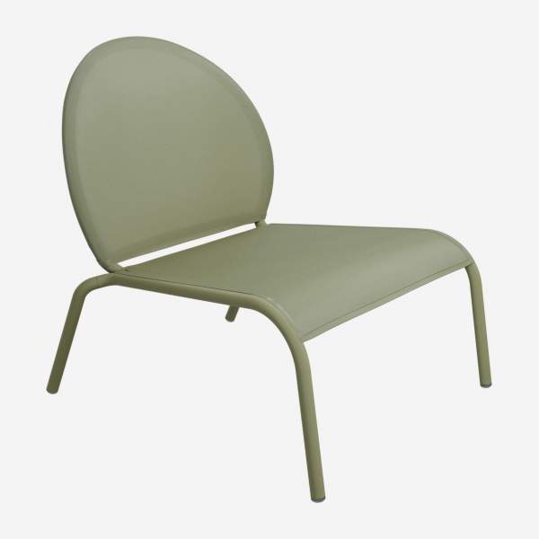 Lounge-Stuhl aus Aluminium und Textylen - Khakigrün