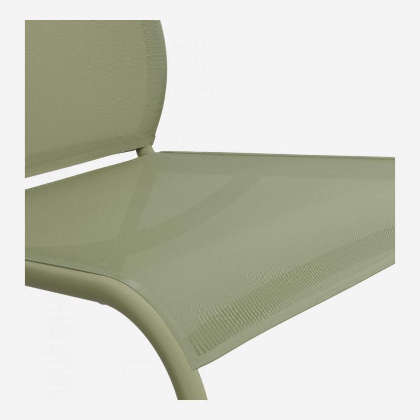 Silla lounge de aluminio y textilene – Verde caqui