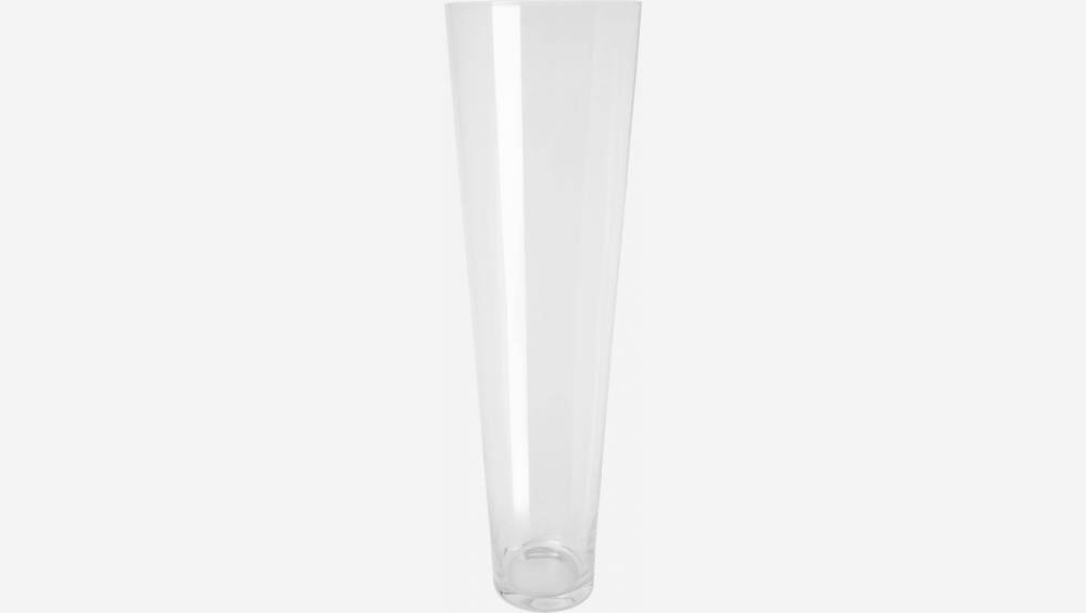 Vase conique en verre - 24 x 80 cm  - Transparent