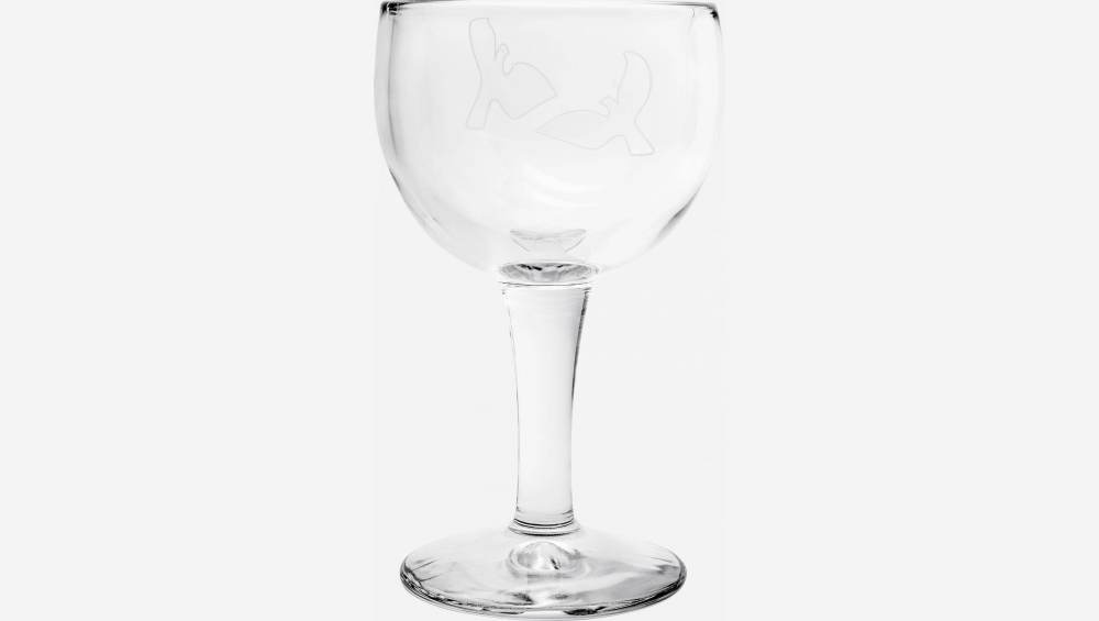 Voetglas - 260 ml - Motief met vogel by Floriane Jacques