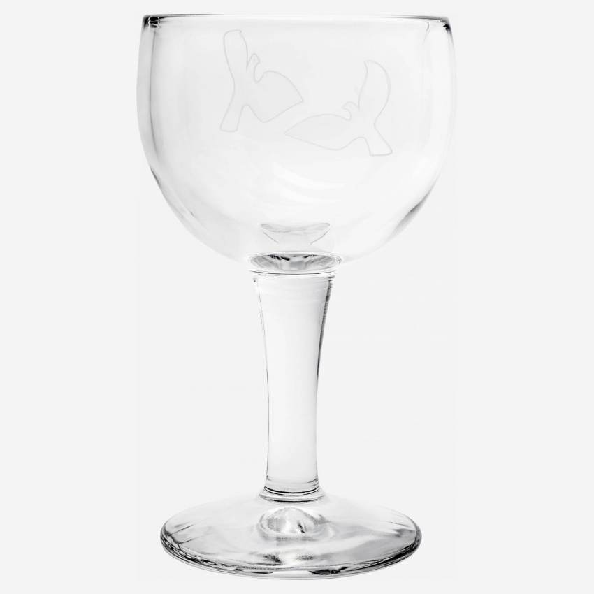 Stielglas aus Glas - 260 ml - Vogelmotiv by Floriane Jacques