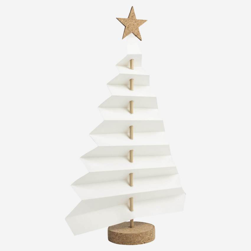 Decoração de Natal - Árvore de papel para pousar - Branco