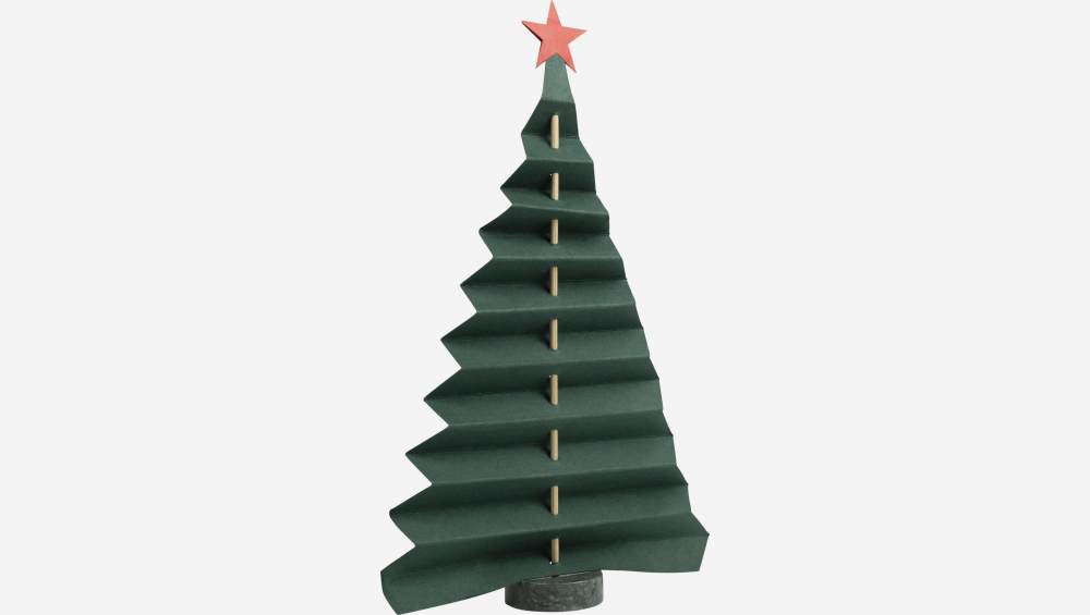 Weihnachtsdekoration - Tannenbaum zum Hinstellen aus Papier - Dunkelgrün