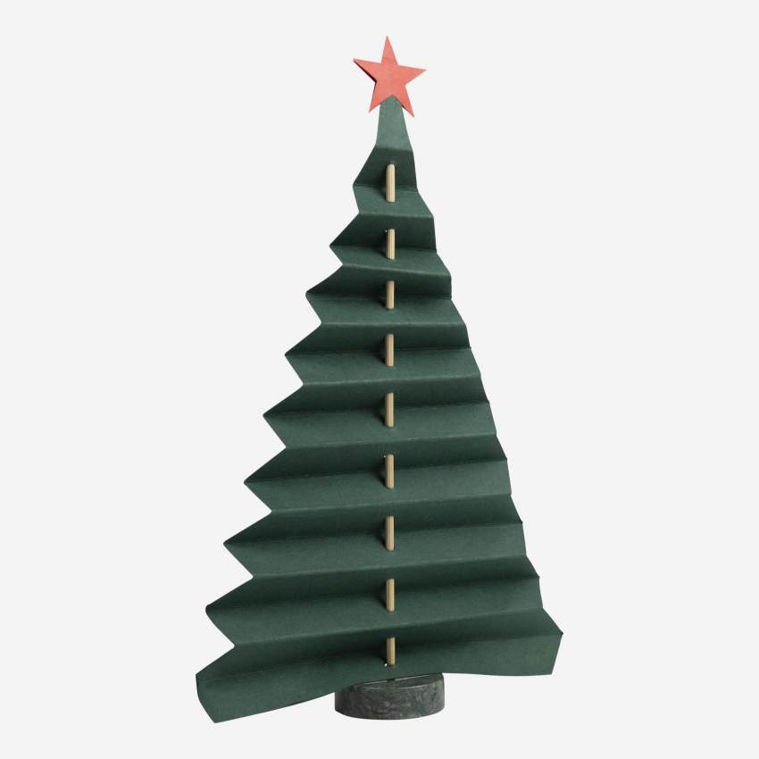 Decoração de Natal - Árvore de papel p/ pousar - Verde escuro