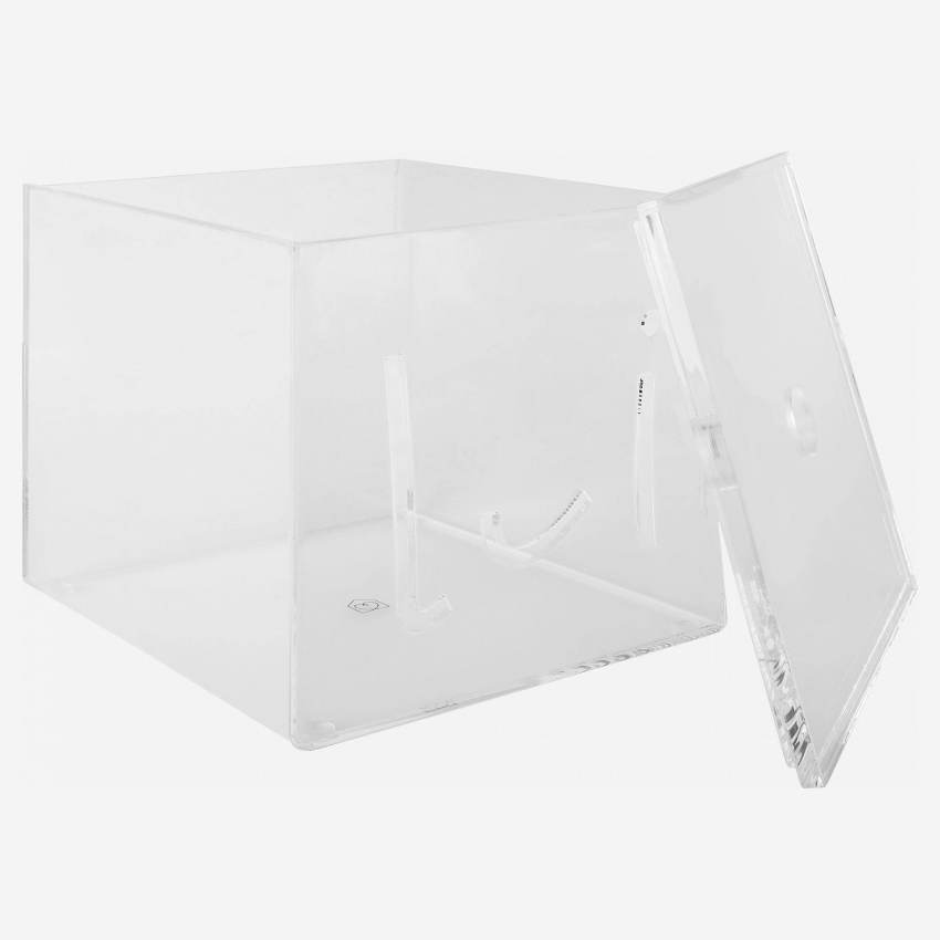 Caja acrílica - 14 x 14 x 12,5 cm - Transparente