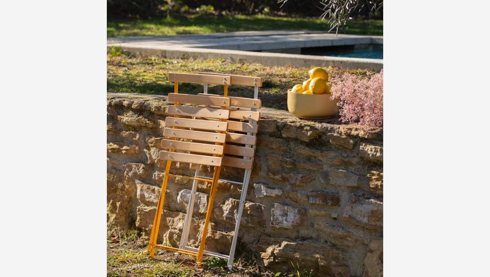 Chaise pliante de jardin en acier - Jaune