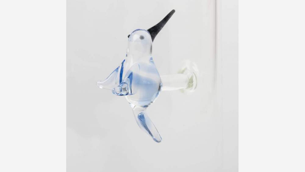 Vaso de vidrio con pájaro - Transparente