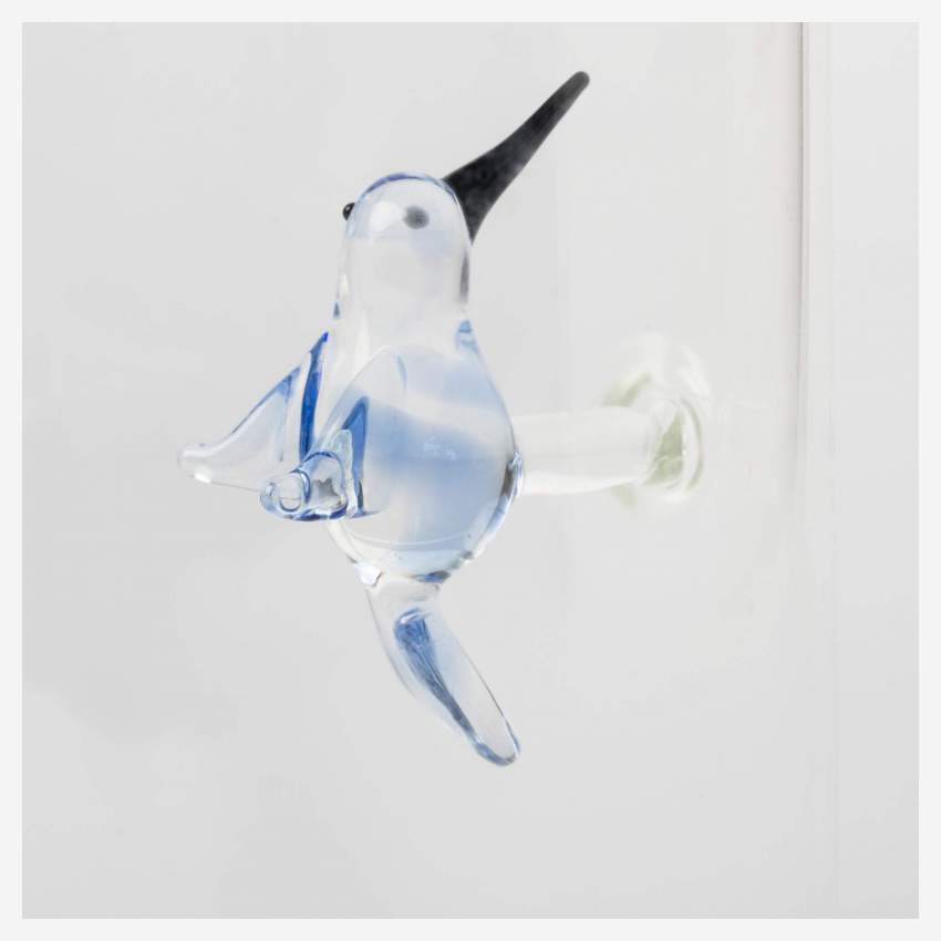 Glasbecher mit Vogel - Transparent