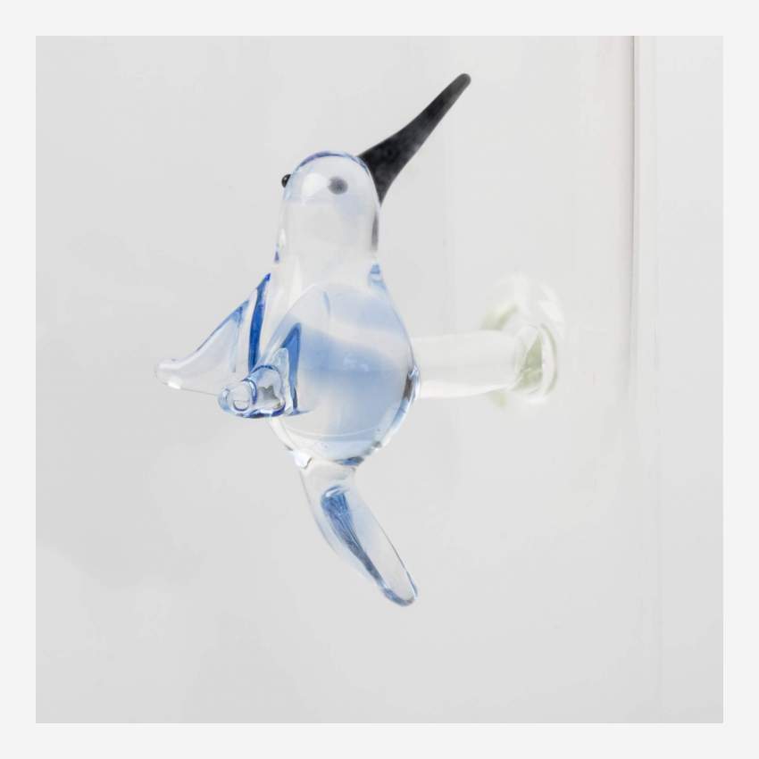 Glasbecher mit Vogel - Transparent