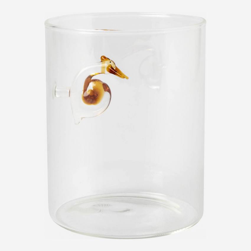 Vaso de vidrio con caracol - Transparente