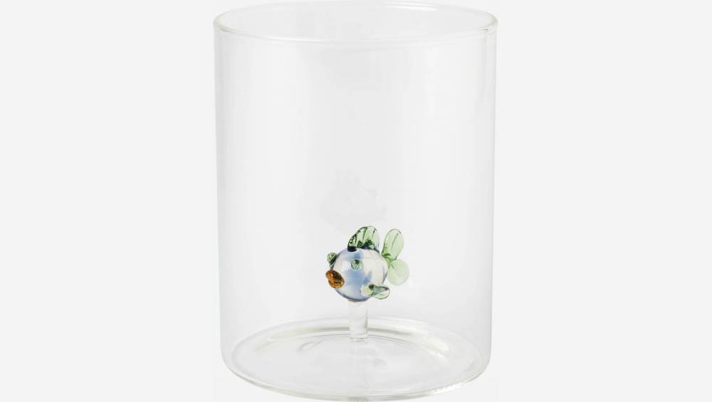 Vaso de vidrio con pez - Transparente