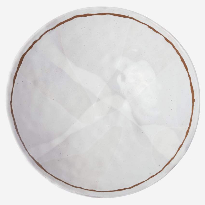 Fuente honda con patas de gres - 31,5 cm - Blanco