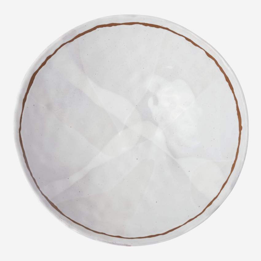 Fuente honda con patas de gres - 31,5 cm - Blanco