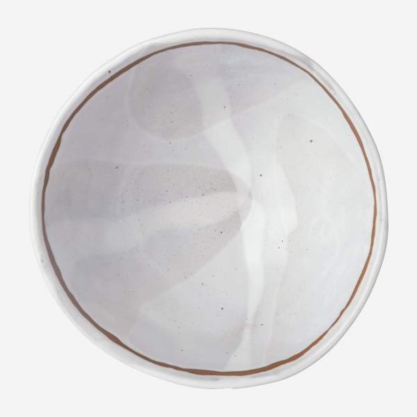 Plato hondo de gres - 21,5 cm - Blanco