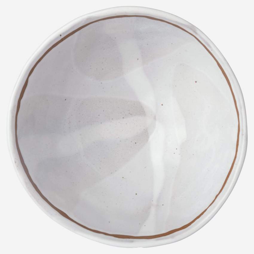 Plato hondo de gres - 21,5 cm - Blanco