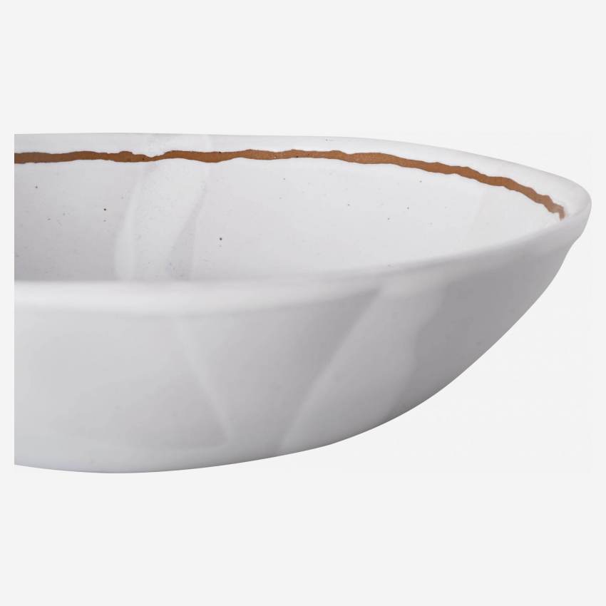 Assiette creuse en grès - 21,5 cm - Blanc