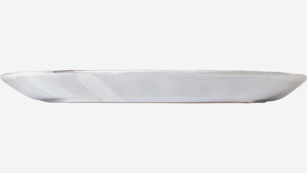 Plato llano de gres - 28 cm - Blanco