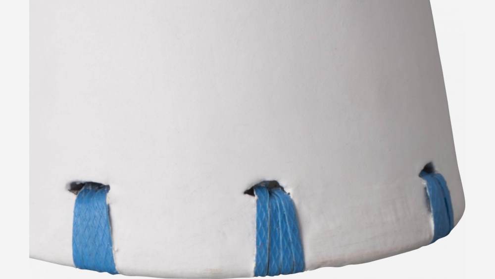 Schale mit Fuß aus Terrakotta - 30 x 25 cm - Weiß