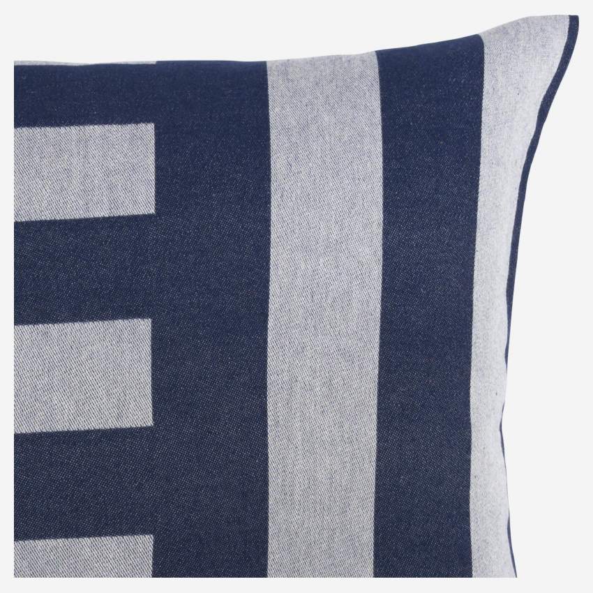 Almofada em algodão - 45 x 45 cm - Azul