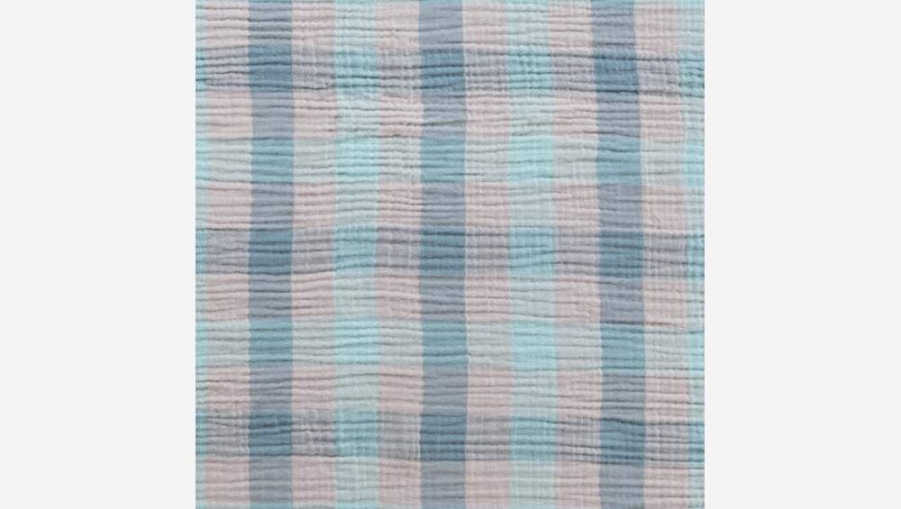 Plaid aus Baumwollgaze - 130 x 170 cm - Blau & Grau