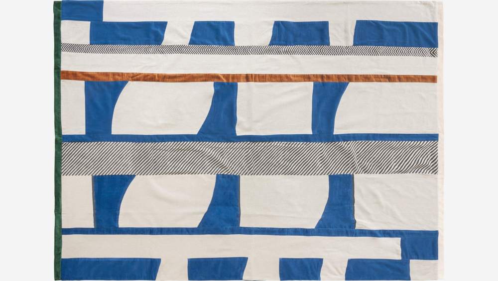 Plaid de Terciopelo - 130 x 170 cm - Azul