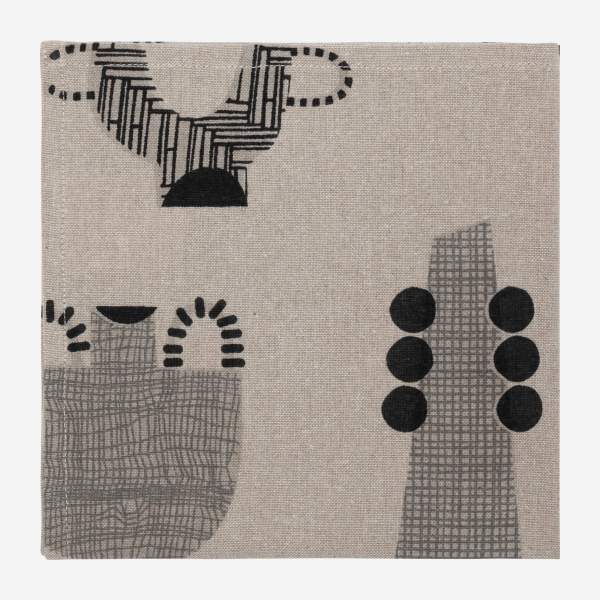 Confezione da 2 tovaglioli in cotone– 40 x 40 cm– Motivo decorativo by Floriane Jacques