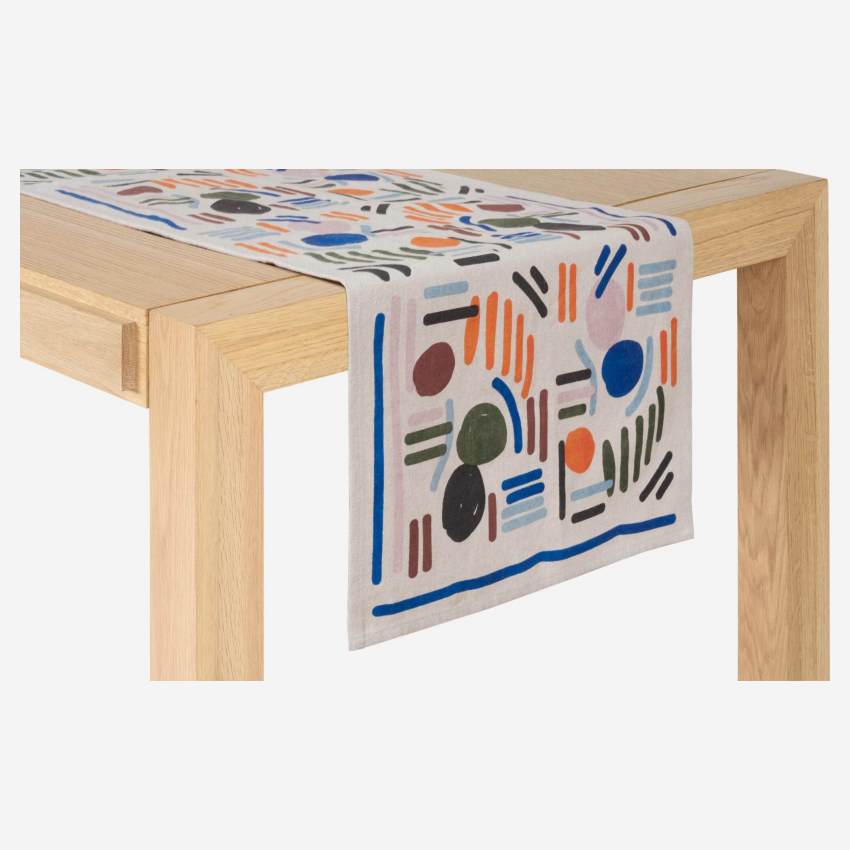 Caminho de mesa em algodão – 50 x 150 cm – Motivo by Floriane Jacques