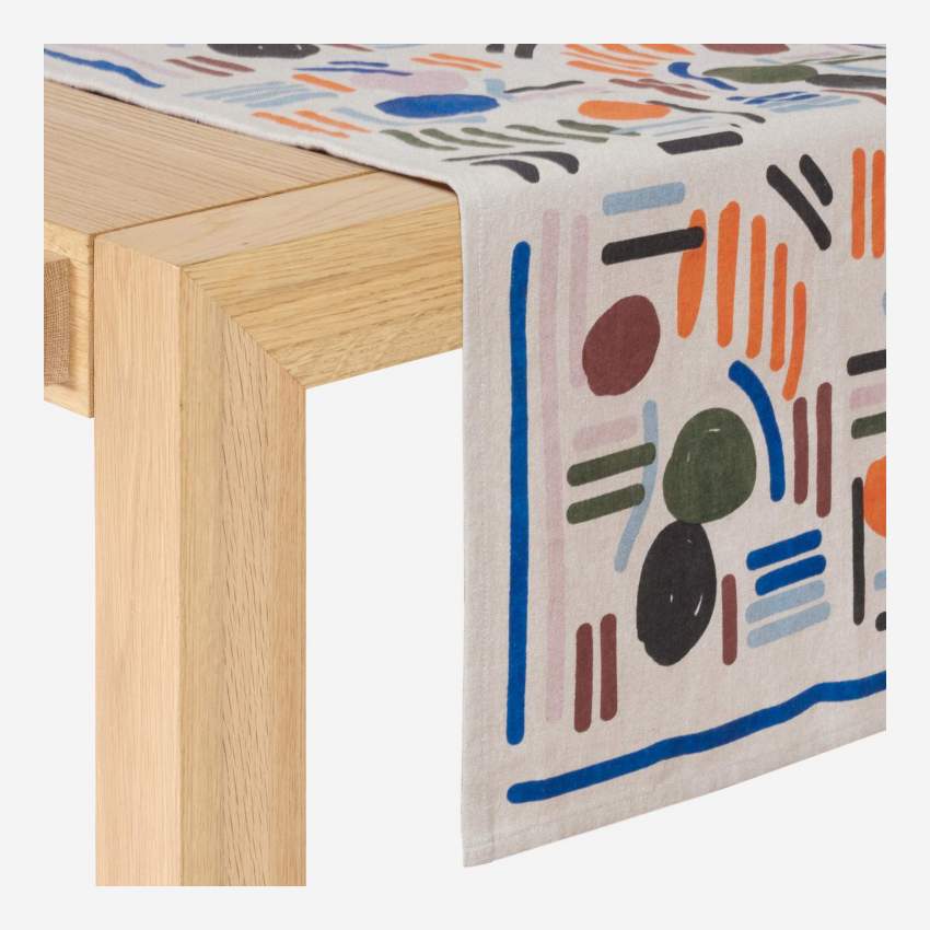 Caminho de mesa em algodão – 50 x 150 cm – Motivo by Floriane Jacques