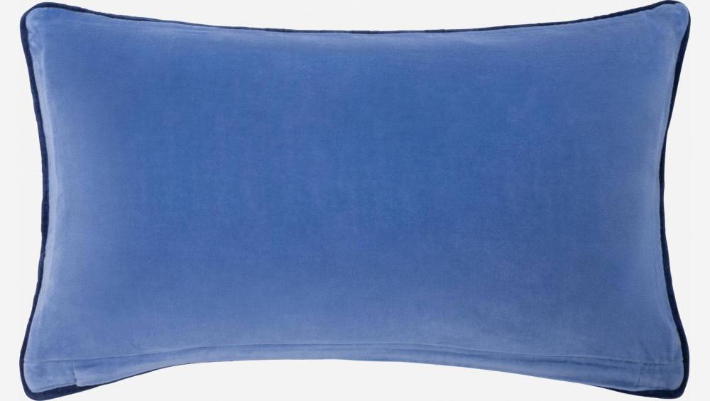 Kissen mit Veloursbezug - 30 x 50 cm - Blau