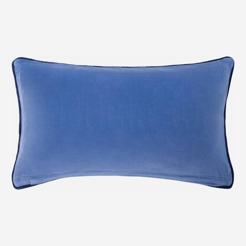 Kissen mit Veloursbezug - 30 x 50 cm - Blau