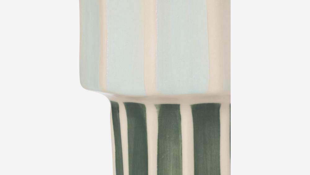 Jarrón de gres - 9 x 24 cm – Verde y azul