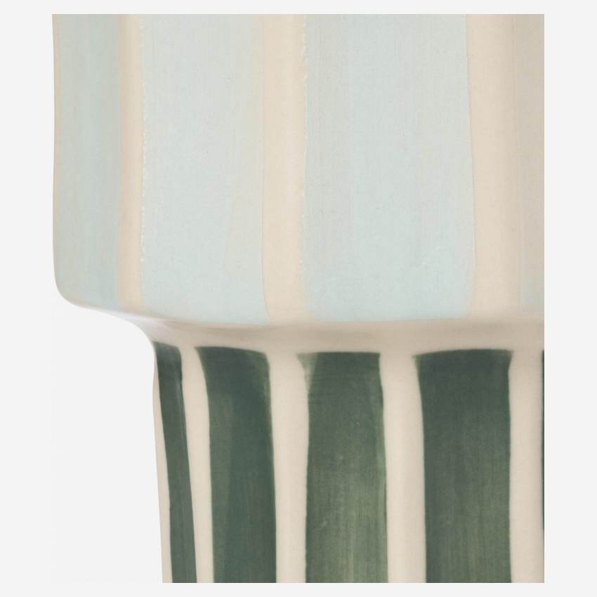 Vase aus Sandstein - 9 x 24 cm - Grün und Blau