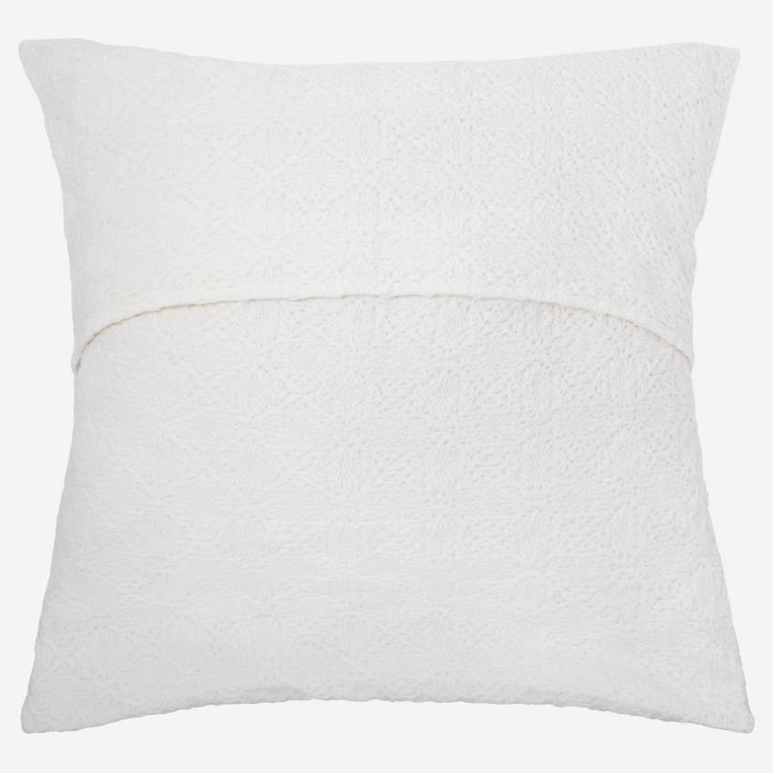 Fronha em algodão croché – 65 x 65 cm – Branco