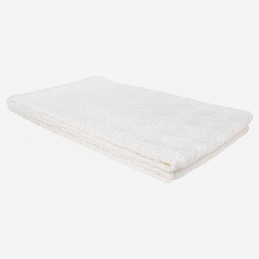 Colcha de algodón crochet – 90 x 220 cm – Blanco