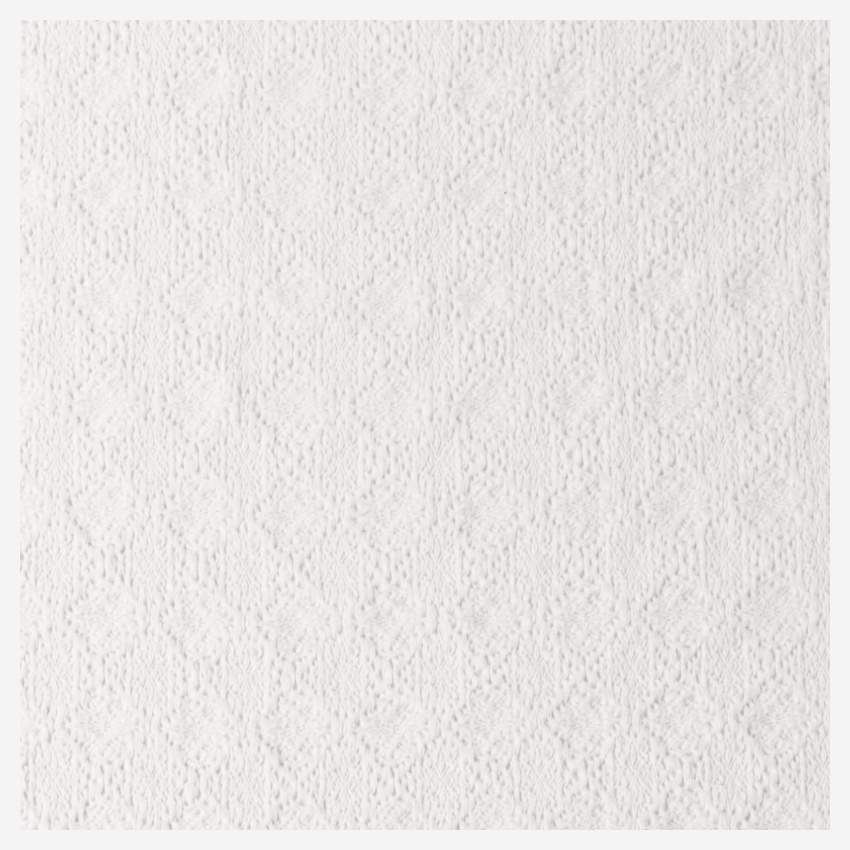  Jeté de lit en coton crochet - 90 x 220 cm - Blanc