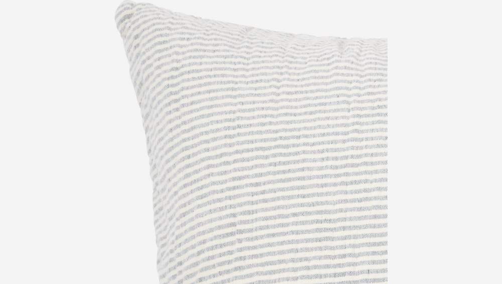 Almofada em algodão – 45 x 45 cm – Bege e azul-celeste