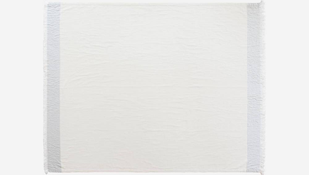 Plaid in cotone - 130 x 170 cm - Beige e celeste