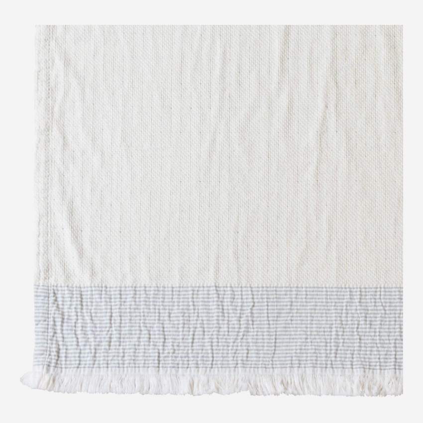 Manta em algodão – 130 x 170 cm – Bege e azul-celeste