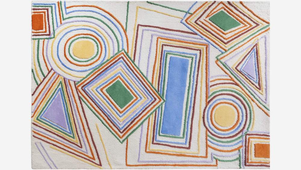 Tapete tufado à mão - 170 x 240 cm - Multicolor - Design by Floriane Jacques