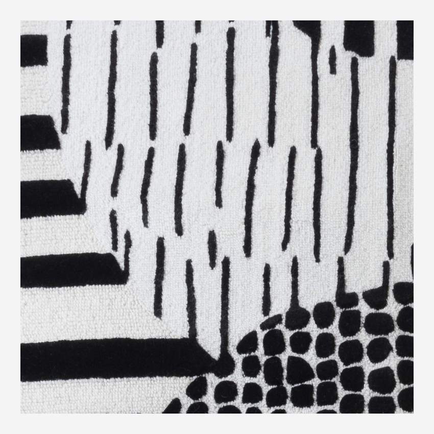 Tapis en laine tufté main - 170 x 240 cm - Noir et blanc - Création de Floriane Jacques