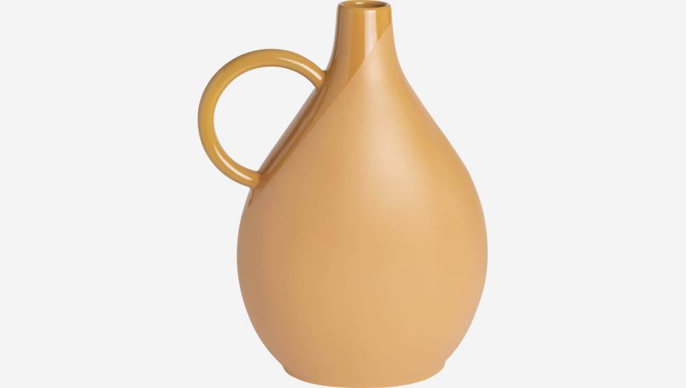 Vase en céramique - 17 x 37 cm - Ocre