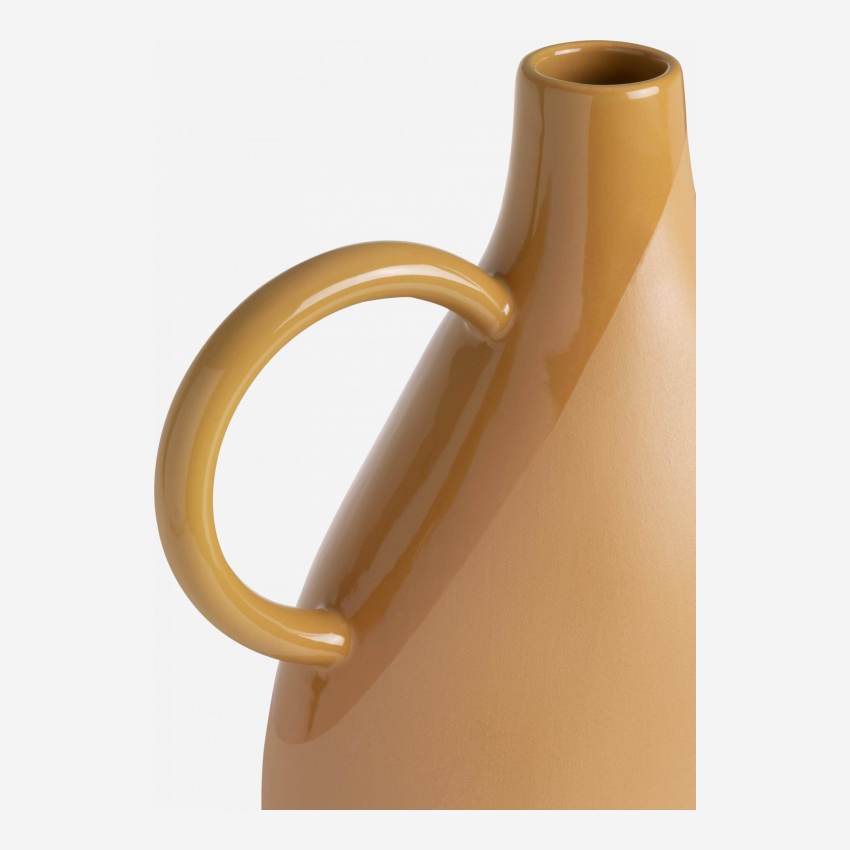 Vase en céramique - 17 x 37 cm - Ocre