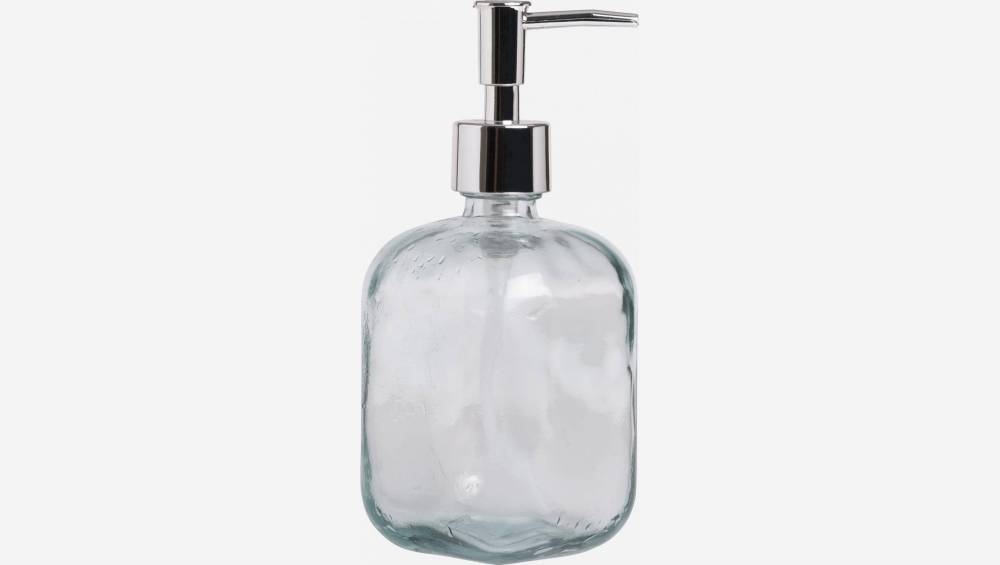 Distributeur de savon en verre recyclé – Transparent