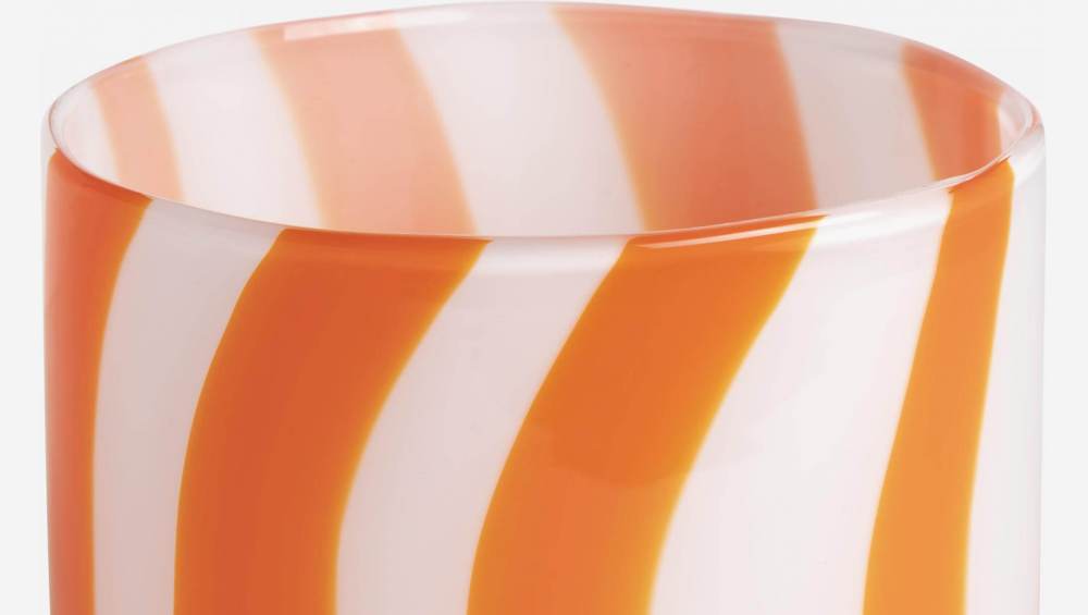 Geblazen glazen vaas - 15 x 15 cm - Oranje