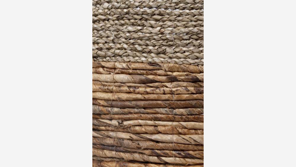 Cesto de hojas de platanero y junco de mar - 43 x 39 cm - Natural