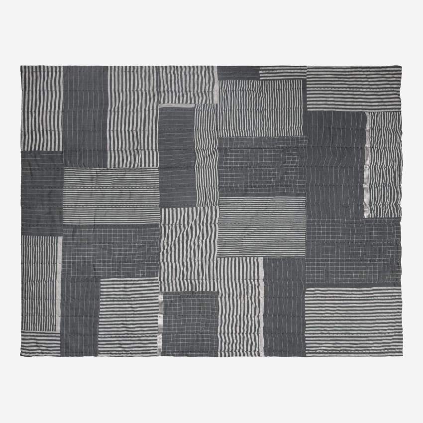 Plaid aus Baumwolle - 130 x 170 cm - Schwarz
