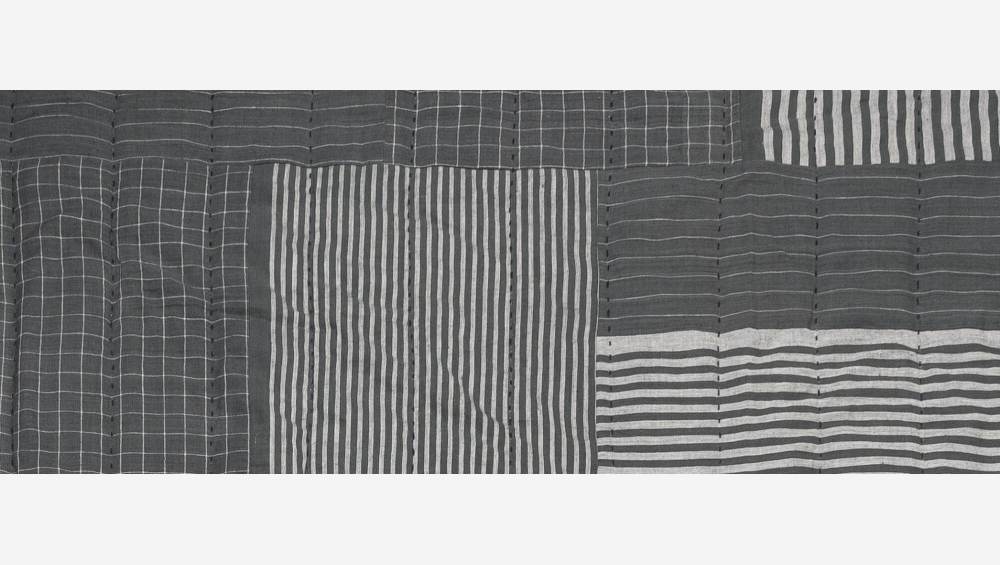 Plaid aus Baumwolle - 130 x 170 cm - Schwarz