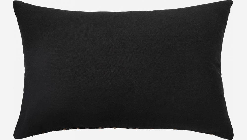 Cuscino in lana e seta - 40 x 60 cm - Nero