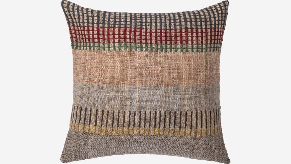 Cuscino in lana e seta - 45 x 45 cm - Multicolore
