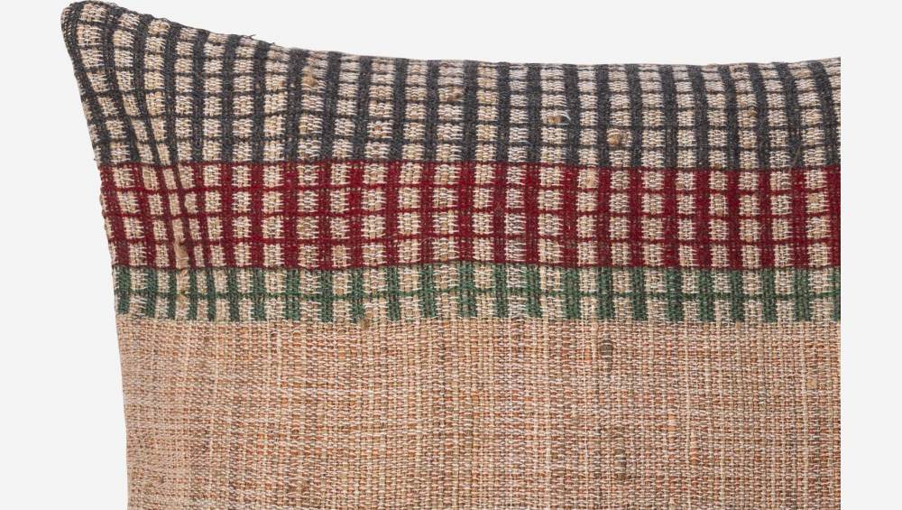 Coussin en laine et soie - 45 x 45 cm - Multicolore